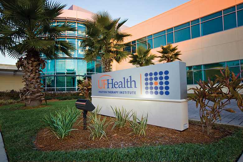 UF Health Proton Therapy Institute signage