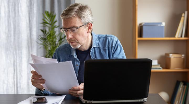 man reviewing prostate cancer treatment options